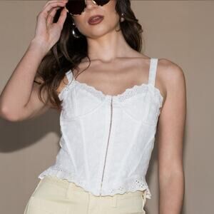 White Cotton Corset Top